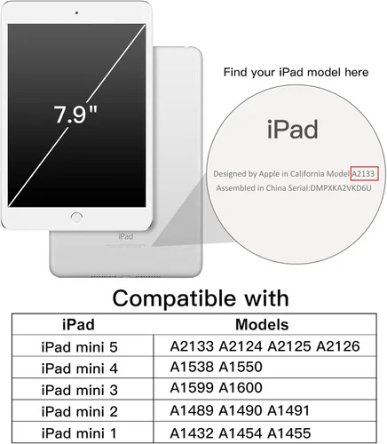 Miniatura 2 de JETech Funda para niños para iPad mini 5/4/3/2/1 (7.9 pulgadas, modelo 2019/2015/2014/2013/2012) con protector de pantalla incorporado, funda