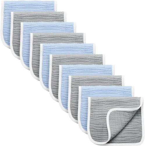 Miniatura 16 de Synrroe Paños de muselina grandes para eructos, paños de muselina para bebés niñas y niños, paquete de 10 extraabsorbentes y suaves de muselina, 6