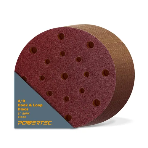 Miniatura 25 de POWERTEC PRO 45900C-45 - Disco de lijado surtido de 9 agujeros de 5 pulgadas, grano 80/120/220, discos de respaldo de gancho y bucle de cerámica