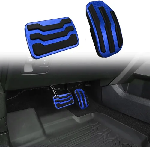 2 fundas antideslizantes de aluminio para pedal de freno y acelerador de gas para Ford F-150 2015 2016 2017 2018 2019 2020, no compatibles con F150