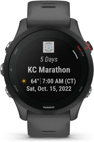 Miniatura 7 de Garmin 010-02641-00 Forerunner 255 Reloj inteligente GPS gris pizarra Modelo socio oficial de Estados Unidos Paquete con paquete de protección