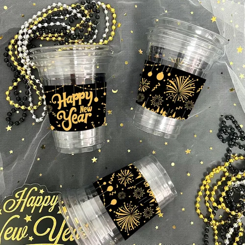 Miniatura 4 de CIEOVO 50 tazas de fiesta de Año Nuevo 2026, vasos desechables de plástico transparente de 12 onzas para fiesta de Año Nuevo, bebidas de helado