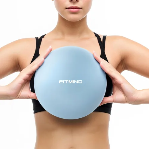 FITMIND_Pelota de Pilates de 10 Pulgadas Antiestrés y Antideslizante Mini Bola de Yoga para Fitness, Entrenamiento del Núcleo, Terapia Física, Azul