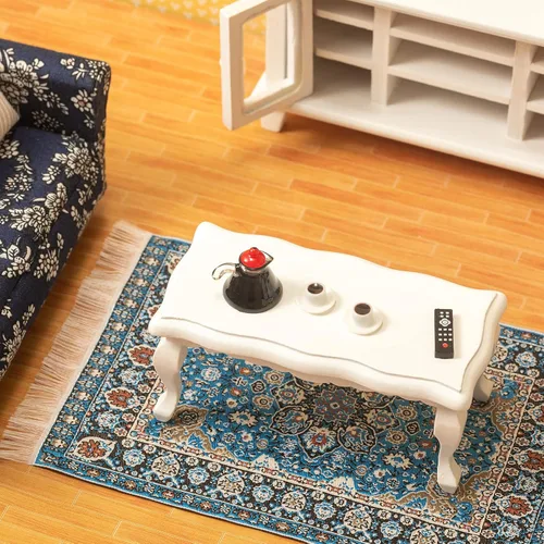 Miniatura 4 de Muebles de casa de muñecas en miniatura a escala 1 y 12 – Juego de muebles de casa de muñecas de madera para sala de muñecas – Muebles de casa