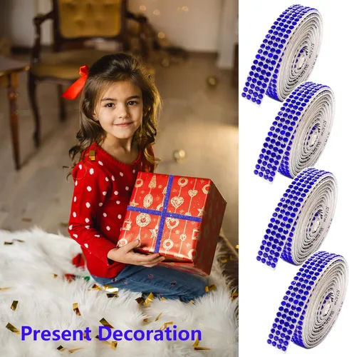 Miniatura 4 de 6 Rollos de Cinta Adhesiva con Diamantes de Imitación para Manualidades, Rollo de Cinta con Cristales para Decoración de Automóviles y Teléfonos