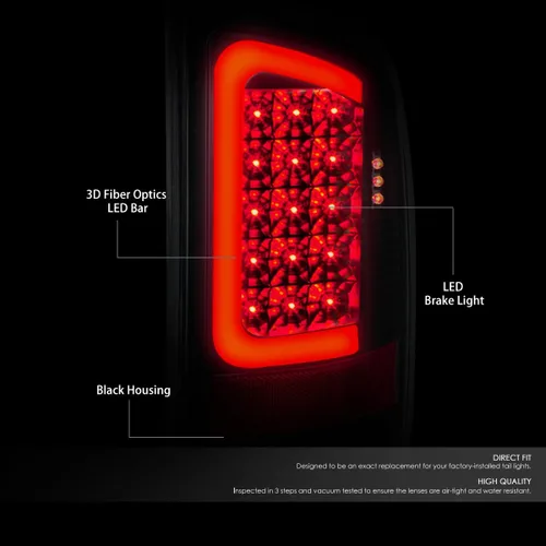 Miniatura 2 de DNA MOTORING TL-DRAM07-LED-RD3D-BK-SM - Conjunto de luz trasera LED 3D para lado del conductor y del pasajero
