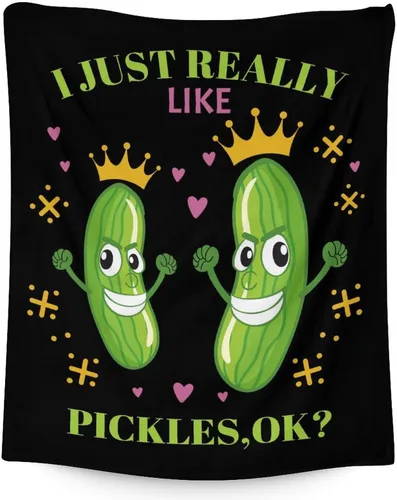 Miniatura 13 de Manta de regalo de Pickle, manta divertida de 30 x 40 pulgadas para adultos y niños, ligera, afelpada, suave, acogedora, cálida, mantas de franela