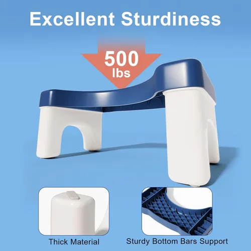 Miniatura 3 de Olla en cuclillas para adultos, taburete de inodoro de 7 pulgadas para adultos, taburete de baño de plástico para hacer caca, paso de asistencia