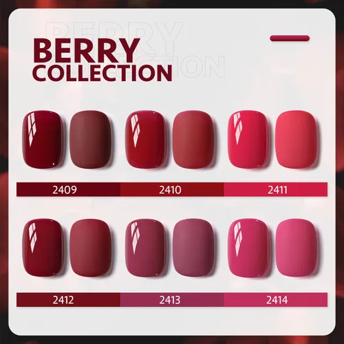 Miniatura 6 de GAOY Berry Collection - Esmalte de uñas en gel, color rosa intenso, borgoña, rojo, cereza y magenta, kit de esmalte de uñas para manicura de salón