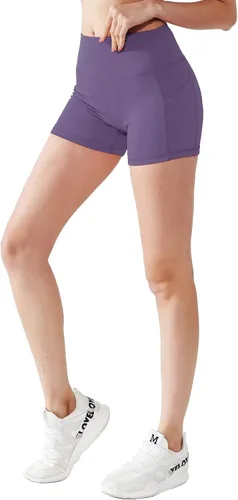 Miniatura 5 de CADMUS - Pantalones cortos deportivos de tiro alto para mujer, para yoga, acondicionamiento físico y correr, con bolsillos profundos