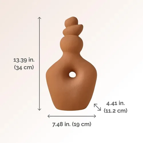 Miniatura 2 de Elements Teracotta Twist - Jarrón de cerámica de gres texturizado, 7.48 x 4.41 x 13.39 pulgadas