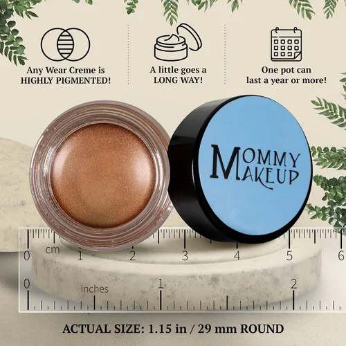 Miniatura 7 de Mommy Makeup Any Wear - Sombra de ojos en crema, impermeable, a prueba de arrugas, larga duración, alto pigmento, sin aceite, crema a polvo