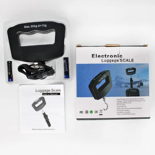 Miniatura 9 de AFUNTA Báscula de equipaje de 110.2 lbs y 0.35 oz, 2 básculas de equipaje digitales de mano para maletas, báscula digital electrónica para colgar