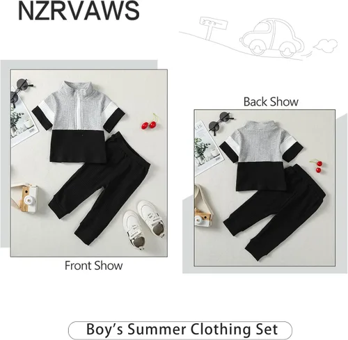 Miniatura 5 de NZRVAWS Toddler Baby Boy Clothes Infant Boy Outfits Short Sleeve Shirt Pants Set 3 6 12 18 24 Months 2T 3T Summer Clothe Gift