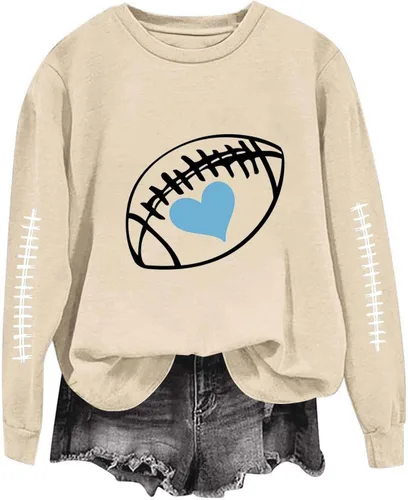 Miniatura 26 de Women's Oversized Sweatshirt, Long Sleeve Sweatshirts Crewneck Printed Pullover Tops, S-3XL