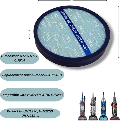 Miniatura 2 de Filtro premotor primario 304087001 compatible con aspiradoras verticales Hoover Windtunnel UH71230 UH71250 UH71251 UH72600 UH70830 UH70817 UH71230