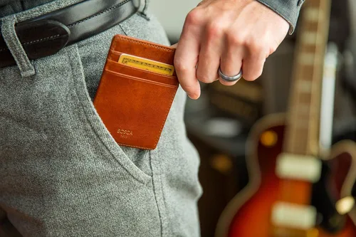 Miniatura 5 de Bosca Cartera con bolsillo frontal para hombre en piel vieja - RFID