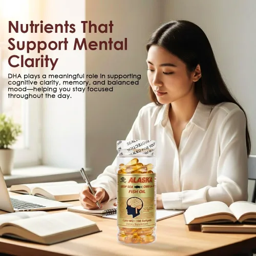 Miniatura 2 de Aceite de pescado Omega-3 de Alaska 1000 mg cápsulas blandas – capturado en la naturaleza, purificado y de origen sostenible – rico en EPA y DHA