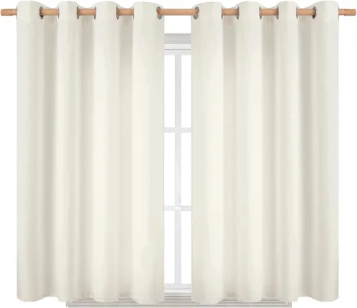 Miniatura 93 de BGment Cortinas de Lino Beige de 63 Pulgadas de Largo 2 Paneles - Tratamientos para Ventanas con Textura de Arpillera Filtrantes de Luz Cortinas