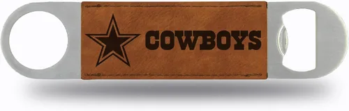 Miniatura 29 de Rico Industries NFL - Hoja de barra grabada con láser de piel sintética, gran accesorio para bebidas para el día del juego