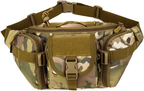 Miniatura 13 de Riñonera táctica militar impermeable WR para escalada al aire libre, pesca, correr, caza, compatible con iPhone 8, 7, 7plus (marrón coyote)