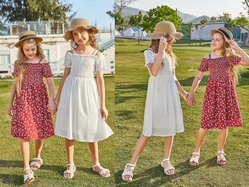 Miniatura 9 de Arshiner Vestido casual de verano sin mangas para niñas de 4 a 13 años