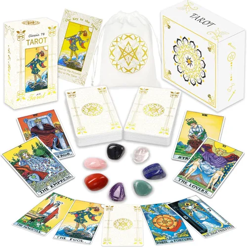 IXIGER Cartas de tarot con guía (idioma español no garantizado), 78 cartas de tarot originales, juego de adivinación para principiantes y lectores