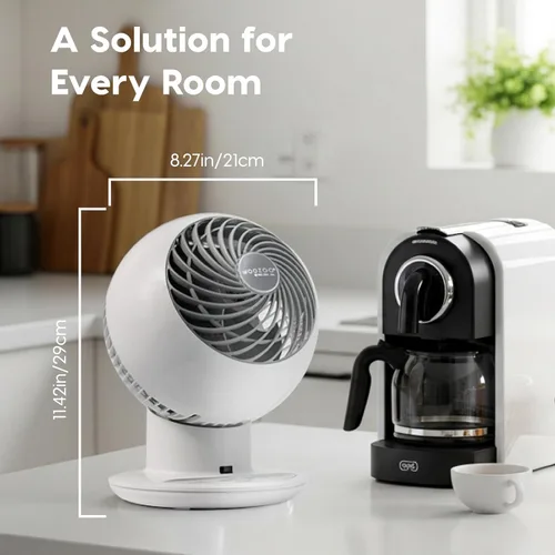 Miniatura 2 de IRIS USA - Ventilador WOOZOO de circulación de aire con control remoto, oscilante, 5 velocidades, distancia máxima de aire de 82 pies, inclinación