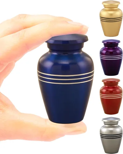 Serenity Urna de recuerdo para cenizas humanas y mascotas, mini urna de cremación con bolsa de terciopelo y embudo, elegante urna conmemorativa de