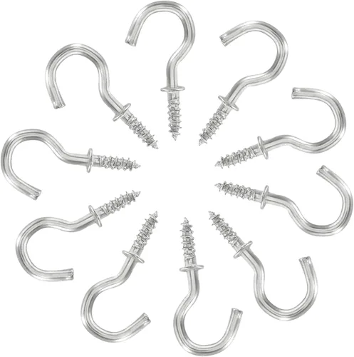 Miniatura 11 de Bonsicoky 60 ganchos de tornillo de 1-1/4 pulgadas, gancho de pared de techo de metal niquelado para colgar, bronce