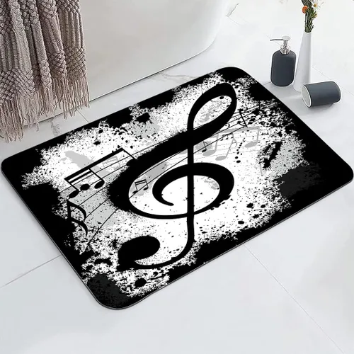 Miniatura 7 de YISUMEI Bonito tapete de baño con diseño de gato negro, antideslizante, de súper absorción, con parte trasera de goma, se adapta debajo del baño