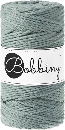 Miniatura 27 de Bobbiny Cordón de macramé regular de 0.118 in y 3 capas (aguamarina), 108yds/330 pies (100% algodón reciclado)