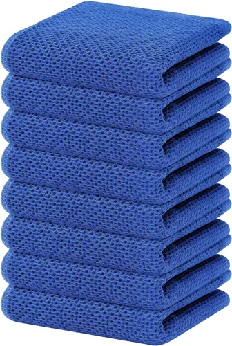 Miniatura 241 de Homaxy Paños de cocina de 100% algodón con tejido de gofre, ultra suaves, absorbentes, de secado rápido, 12 x 12 pulgadas, paquete de 6, amarillo