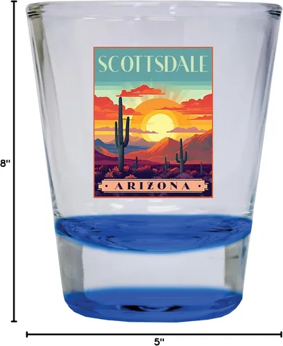 Miniatura 3 de Scottsdale Arizona Design C Souvenir - Vaso de chupito redondo de 1.5 onzas, color azul, paquete de 2