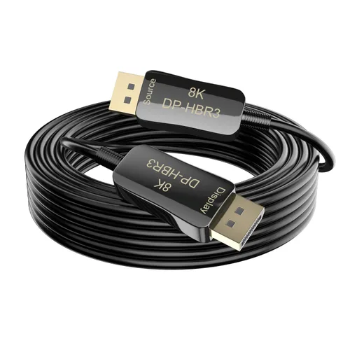 Miniatura 9 de Cable DisplayPort de fibra 8K 4K DP 1.4 HBR3 8K@60Hz 4K @144Hz de alta velocidad 32.4Gbps de fibra óptica delgado y flexible DP a DP Cable 49.2 ft