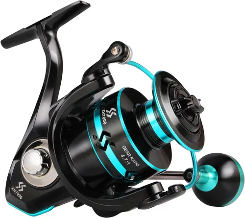 Miniatura 2 de Sougayilang Carretes giratorios ligeros ultra suaves potentes carretes de pesca rojo y azul y dorado A-azul