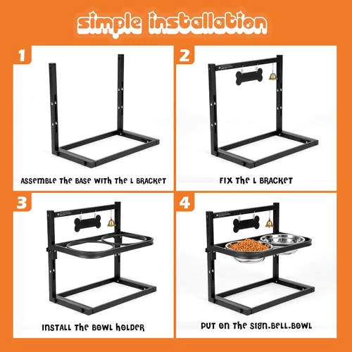 Miniatura 7 de SHAINFUN Cuencos Elevados para Perros Medianos y Gatos - Soporte de Cuenco Elevado para Gatos o Perros con Altura Ajustable y Dos Cuencos de Comida