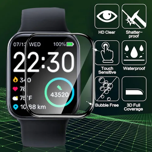 Miniatura 2 de Protector de pantalla compatible con JeeJTek Smart Watch, [3 unidades] Película protectora de pantalla suave de PET de cobertura completa 3D