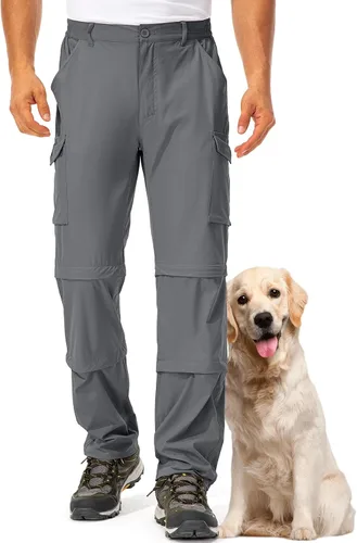Mens Hiking Pants Convertible Quick-Dry-Stretch-Lightweight Zip-Off Outdoor Waterproof Safari Scouts Fishing Pants