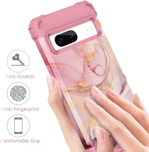 Miniatura 5 de Funda para Pixel 7, funda para Google Pixel 7, funda protectora de silicona rígida de policarbonato duro 3 en 1, resistente a prueba de golpes