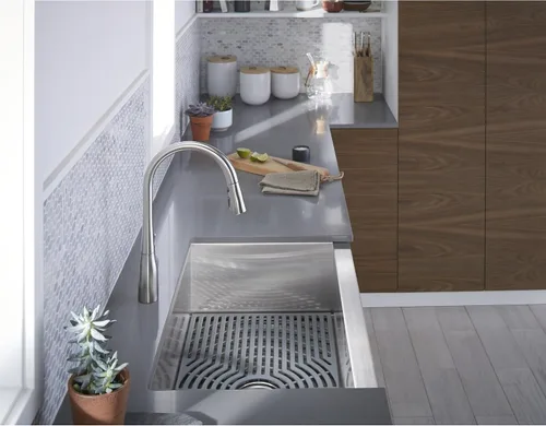 Miniatura 3 de Sterling K-20243-PC-NA Ludington - Fregadero de cocina de 34 pulgadas con montaje inferior con accesorios, lavabo frontal de delantal, acero