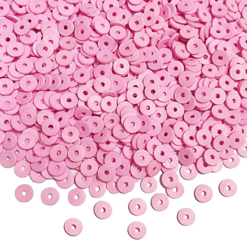 Miniatura 18 de 5000 cuentas de arcilla blanca, arcilla polimérica Heishi, cuentas espaciadoras planas redondas para pulseras, aretes, collares, manualidades hechas