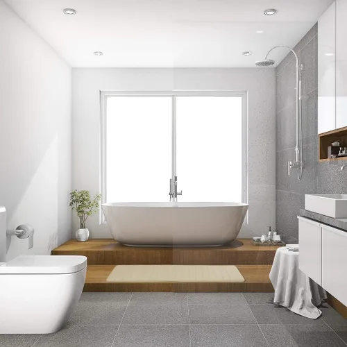 Miniatura 9 de uxcell Alfombra de baño de espuma viscoelástica, tapete absorbente para la cocina, tapete suave y cómodo para suelos de cocina y baño, 63 x 24 Beige