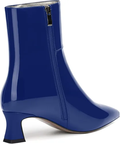 Miniatura 5 de NUMALEO Botas altas de tacón bajo grueso para mujer, con puntera puntiaguda, con cremallera, de 2 pulgadas
