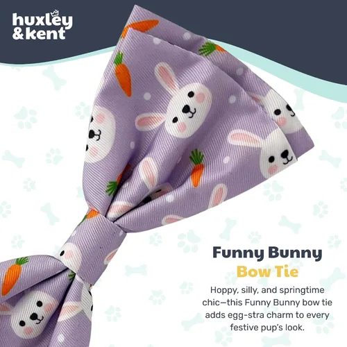 Miniatura 2 de Huxley & Kent Corbatín para mascotas para perros y gatos - Accesorio de collar ajustable de gancho y velcro de primavera y Pascua - Lindo y cómodo