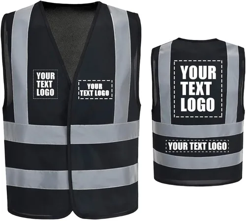 Miniatura 18 de AYKRM chaleco de alta visibilidad de 12 colores con alta visibilidad reflectante para trabajo de construcción y seguridad (XS-8XL)
