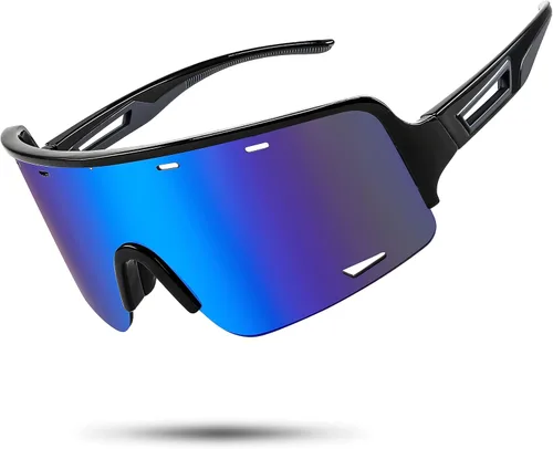 Miniatura 8 de FEISEDY Gafas de sol deportivas para ciclismo, gafas de béisbol para jóvenes, adolescentes, protección UV400 B2974 Negro-Azul