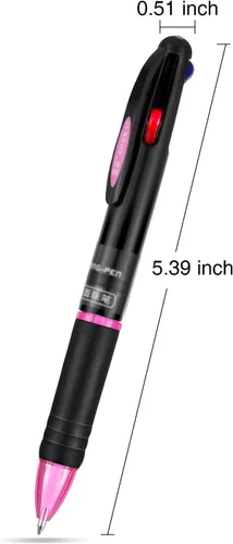 Miniatura 3 de JOVITEC 12 bolígrafos multicolor de 0.028 in, 4 en 1, retráctiles, 4 colores, tinta de gel, bolígrafo de punta de bola, suministros escolares