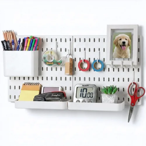 Miniatura 8 de Keepo - Juego de combinación de tableros de clavijas y accesorios modulares para colgar en pared, para organizador de pared, organización de Negro