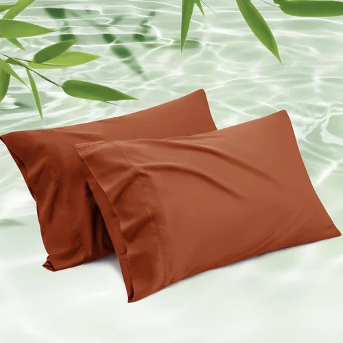Miniatura 26 de Bedsure Juego de 2 fundas de almohada frescas de tamaño queen, rayón derivado de bambú, transpirables y suaves como la seda con cierre de sobre, 13